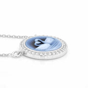 Cameo Swan Couple Diamond Pendant