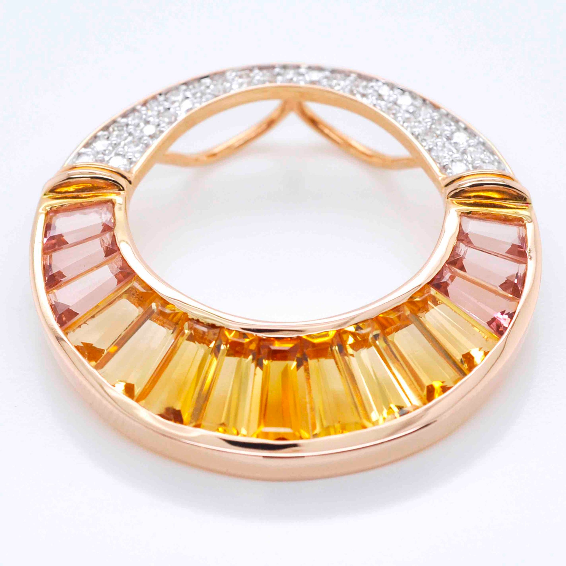18K Gold Citrine Pink Tourmaline Diamond Cleopatra Set - Vaibhav Dhadda Jewelry