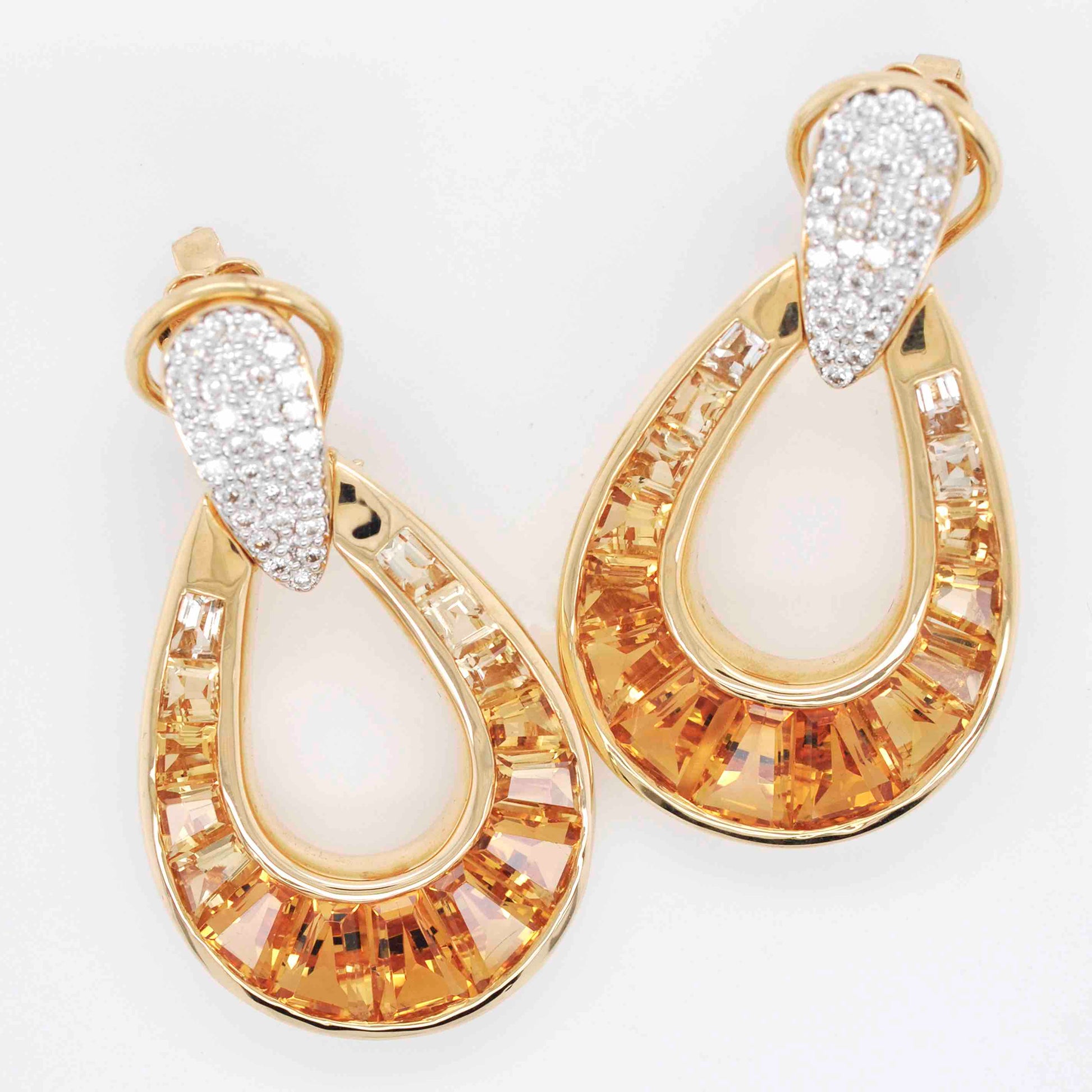 citrine earrings gold