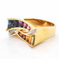 Styling multicolor ring with diamonds