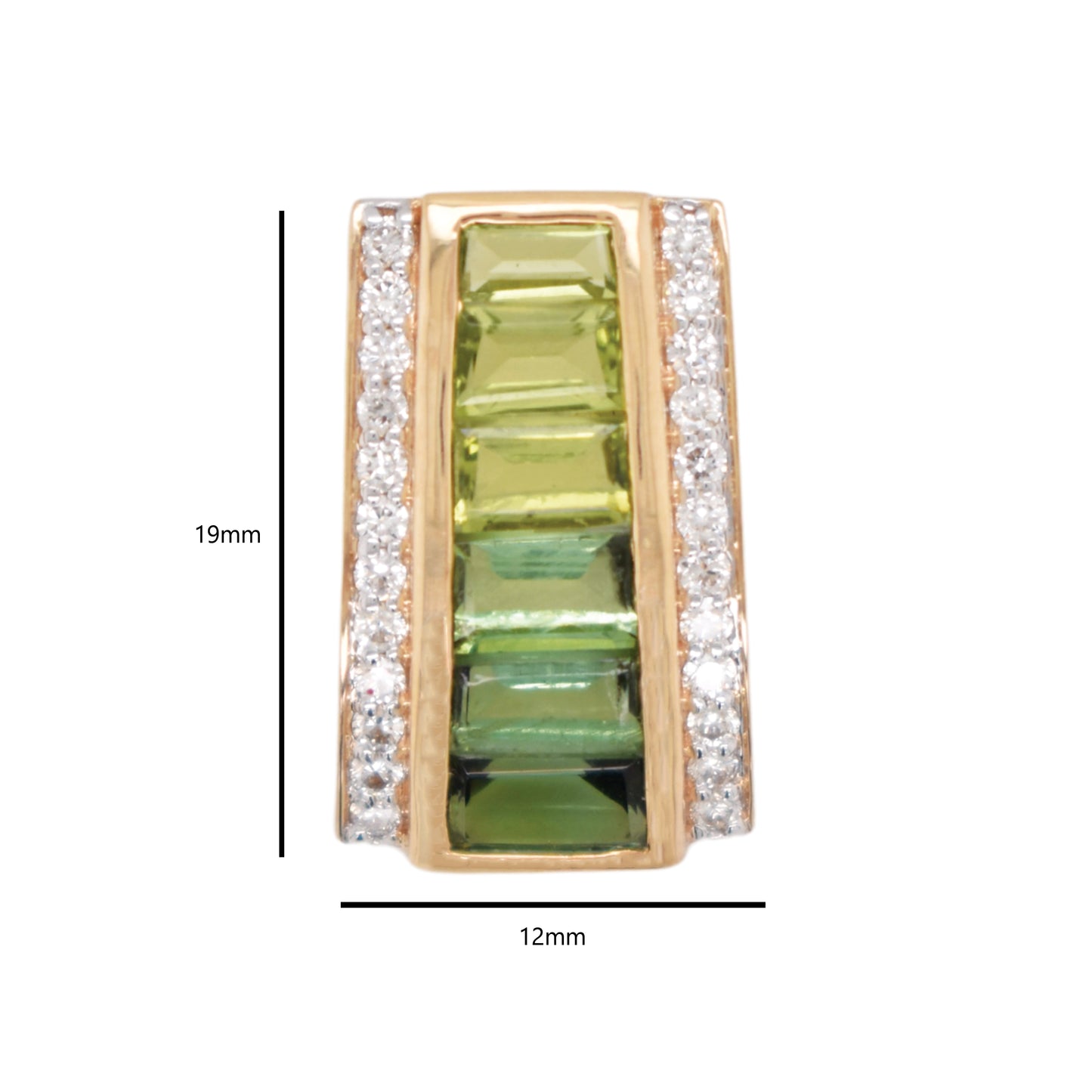 Pyramid Peridot Green Tourmaline Pendant