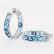 Blue Topaz Hoops