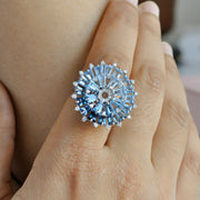Orbit Blue Topaz Diamond Ring