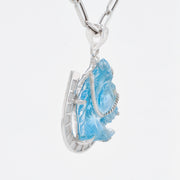 Swiss Blue Topaz Horse Shoe Pendant