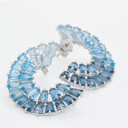 Circle Blue Topaz Double Layer Set