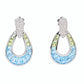 Doorknocker Blue Topaz Peridot Earring