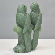 1.04 Kg Natural Aventurine Love Birds Hand-Carved Sculpture Figurine Home Decor