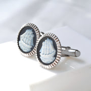 Sterling Silver Ship Cufflinks