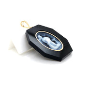 Sophisticated Zodiac Pendant Showcasing Aquarius Constellation on Onyx.