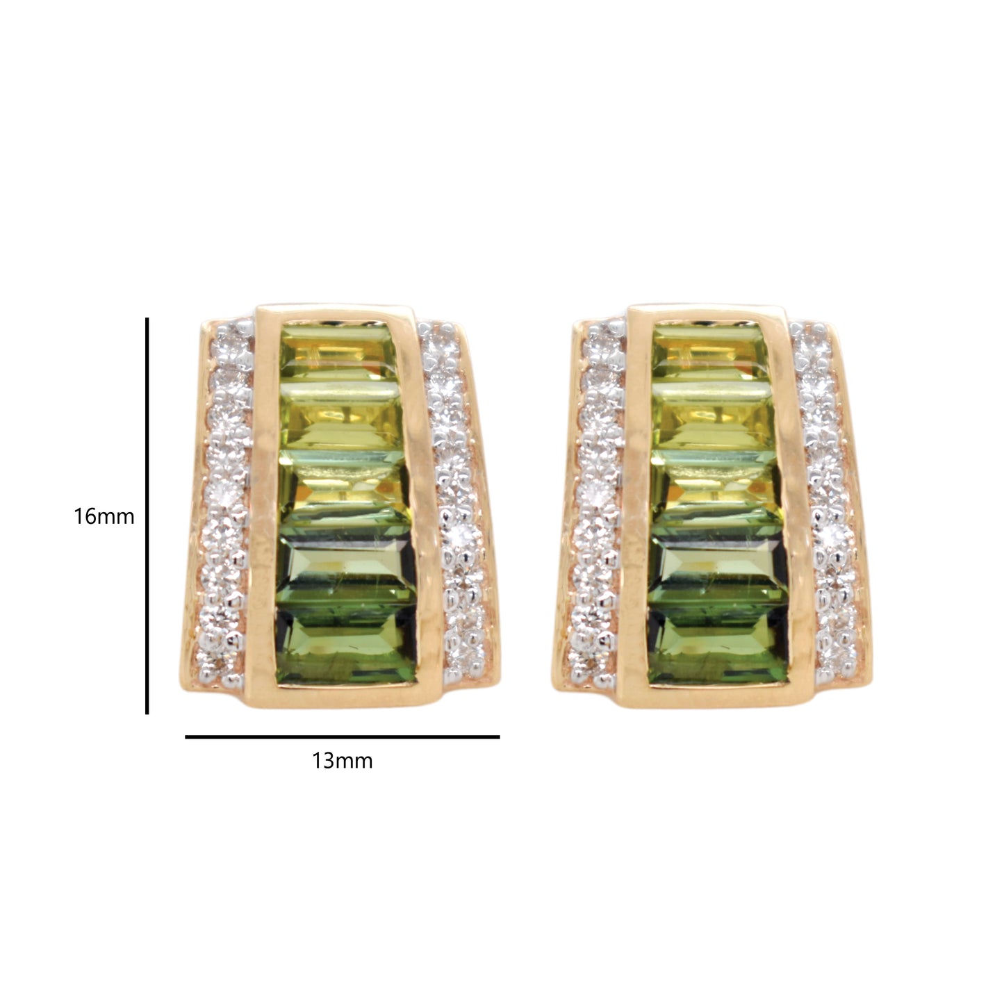 Green Tourmaline Peridot Pyramid Set