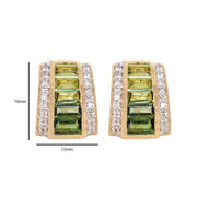 Pyramid Peridot Green Tourmaline Set