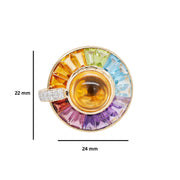 Circle Multi Citrine Rotating Ring