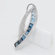Sickle Blue Topaz Pendant Brooch