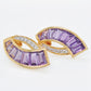 Boucles d'oreilles épée en diamant baguette et améthyste en or 18 carats 