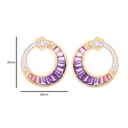 Cleopatra Amethyst and Pink Tourmaline Earrings