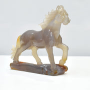 1.17 Kg Agate Horse Hand Carved Sculpture Figurine