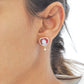 Cameo Flower Heart Stud Earrings