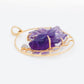 Hand Carved Amethyst Fish Pendant
