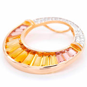 Citrine pendant necklace with pink tourmaline diamond
