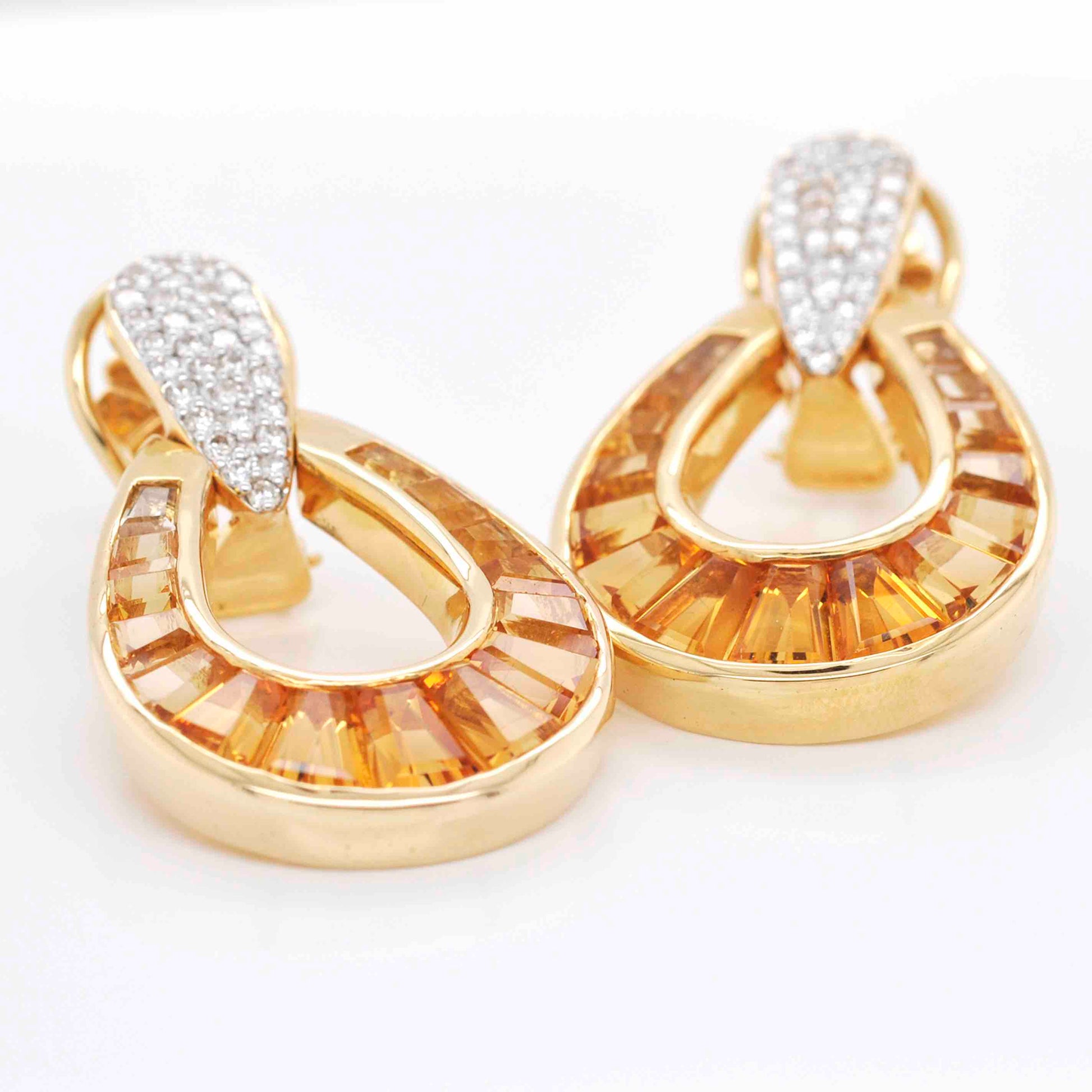 Citrine Diamond Earrings designs