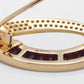 18K Gold "D" Channel-Set Ruby Diamond Pendant Brooch