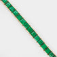 18K Gold Square Zambian Emerald Art Deco Tennis Bracelet