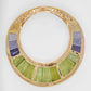 18K Gold Iolite Peridot Cleopatra Diamond Pendant Necklace