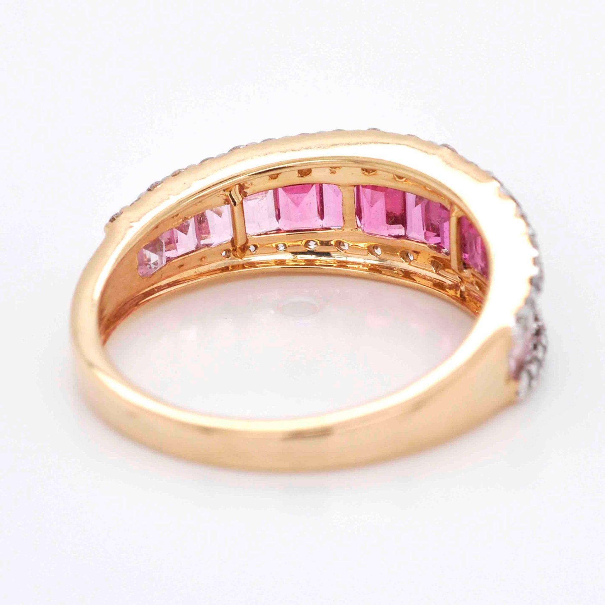 Unique baguette diamond gradient ring