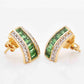 High-Quality green Baguette Diamond Earrings