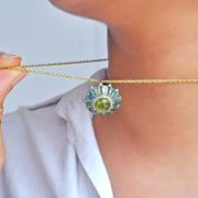 Circle Peridot & Blue Topaz Ferris Wheel Pendant