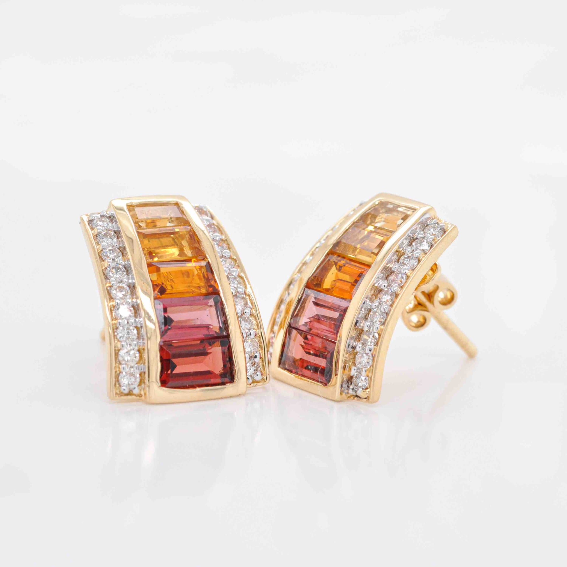 Garnet Citrine Earrings