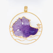 Hand Carved Amethyst Fish Pendant