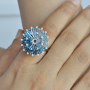 Orbit Blue Topaz Diamond Ring
