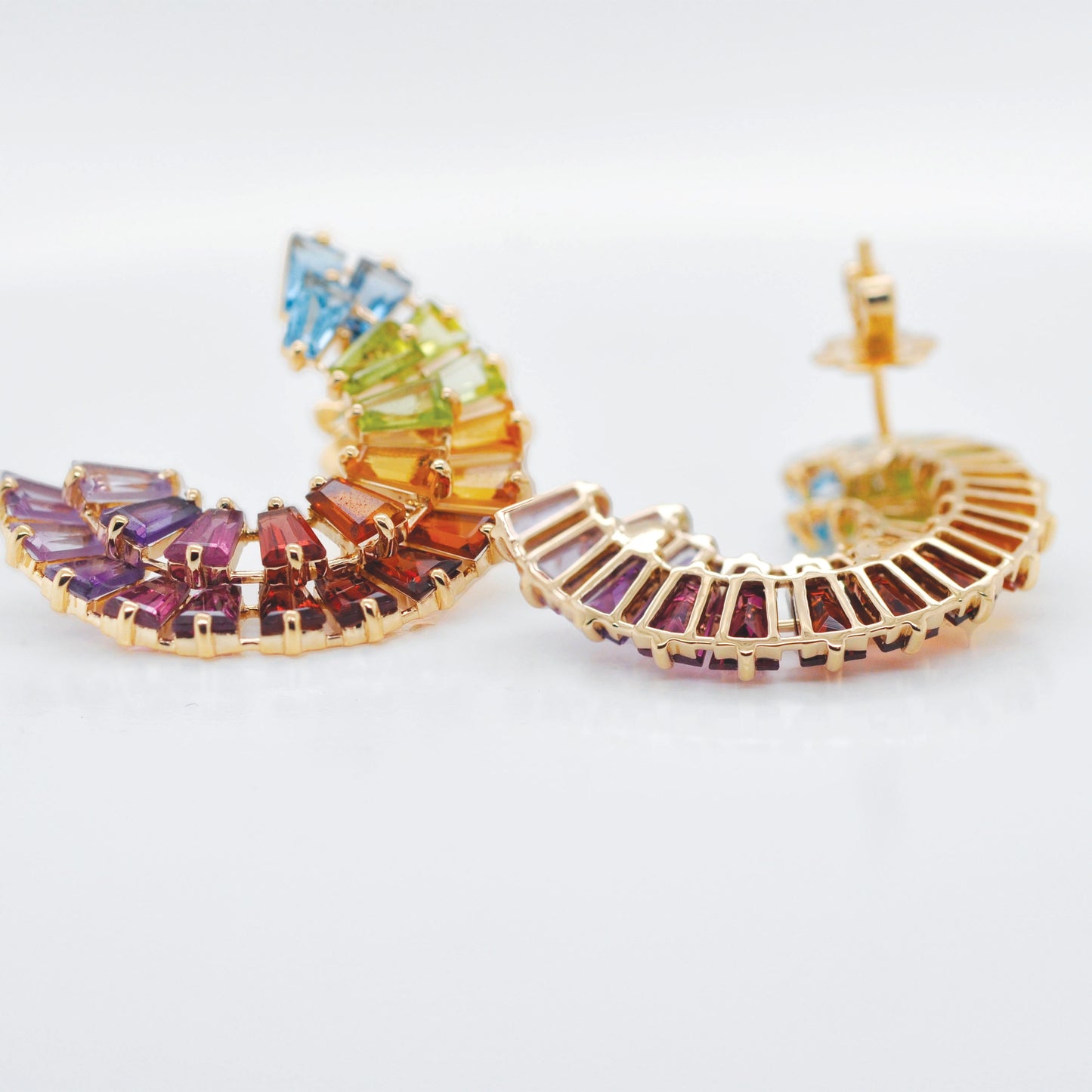 Circle Rainbow Double Layer Stud Earrings