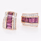 Pyramid Rhodolite Earrings