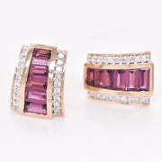 Pyramid Rhodolite Earrings