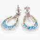 Doorknocker Blue Topaz Peridot Earring