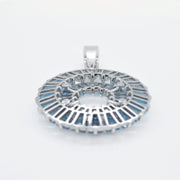 Circle Blue Topaz Double Layer Pendant
