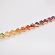 Rainbow Tennis Heart Bracelet
