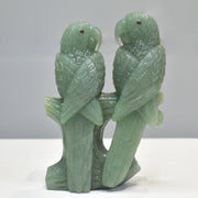 1.04 Kg Natural Aventurine Love Birds Hand-Carved Sculpture Figurine Home Decor