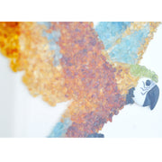 Macaw Bird Aquamarine Citrine Peridot Tourmaline Pearl Gemstone Wall Painting