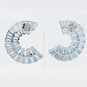Circle Blue Topaz Double layer earrings