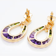 Doorknocker Amethyst Green Tourmaline Earring