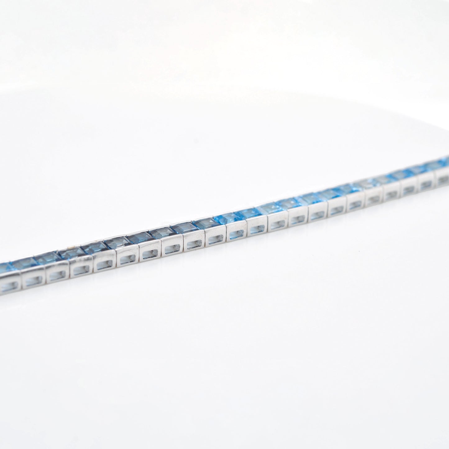 Tennis Bracelet - Blue Topaz Square Edition