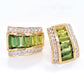 Pyramid Peridot Green Tourmaline Earrings