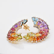 Rainbow Orbit Diamond Earrings