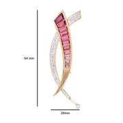 Sword Pink Tourmaline Pendant Brooch