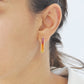 18K Gold Rainbow Gemstones Channel Set Hoop Earrings