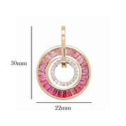 Circle Pink Tourmaline Pendant