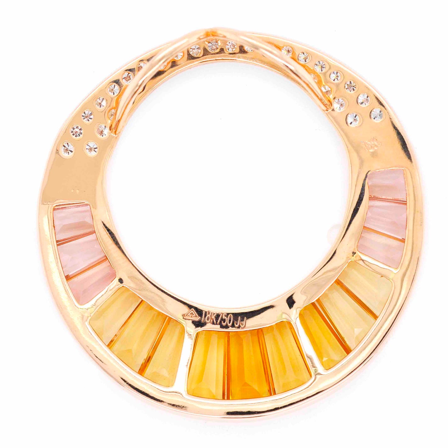 18K Gold Citrine Pink Tourmaline Diamond Cleopatra Set - Vaibhav Dhadda Jewelry